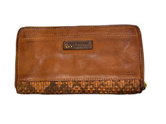 Ava Zip Round Wallet Tan