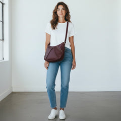 Fina Zip Round Hobo Tobacco