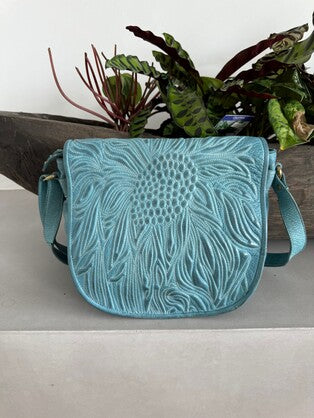 Husk Lt Blue Crossbody Shoulder Bag - art n vintage store